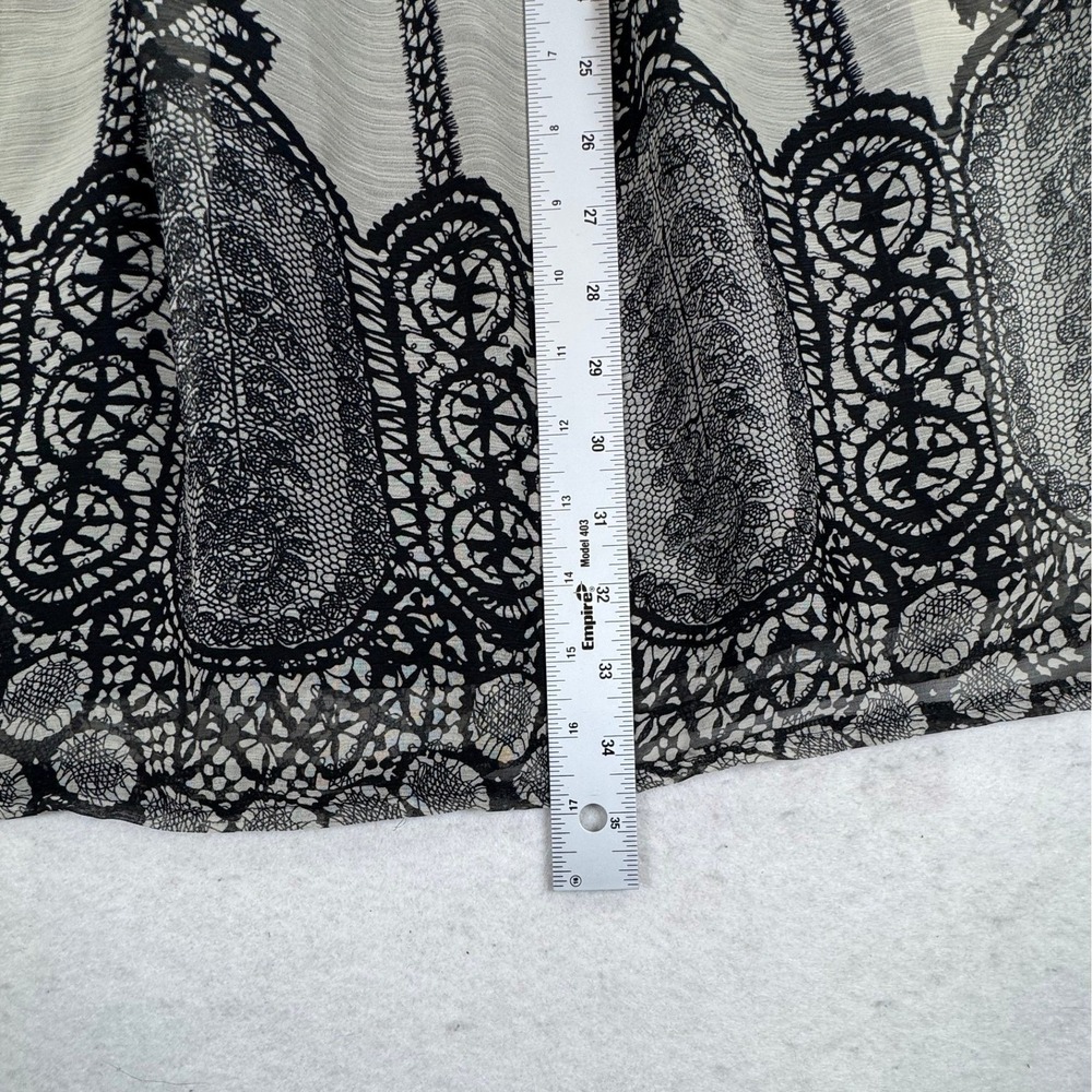 Ultra Pink Sequin Lace Border Print Dress Black Cream Sleeveless Party Small Y2K - Picture 5 of 7